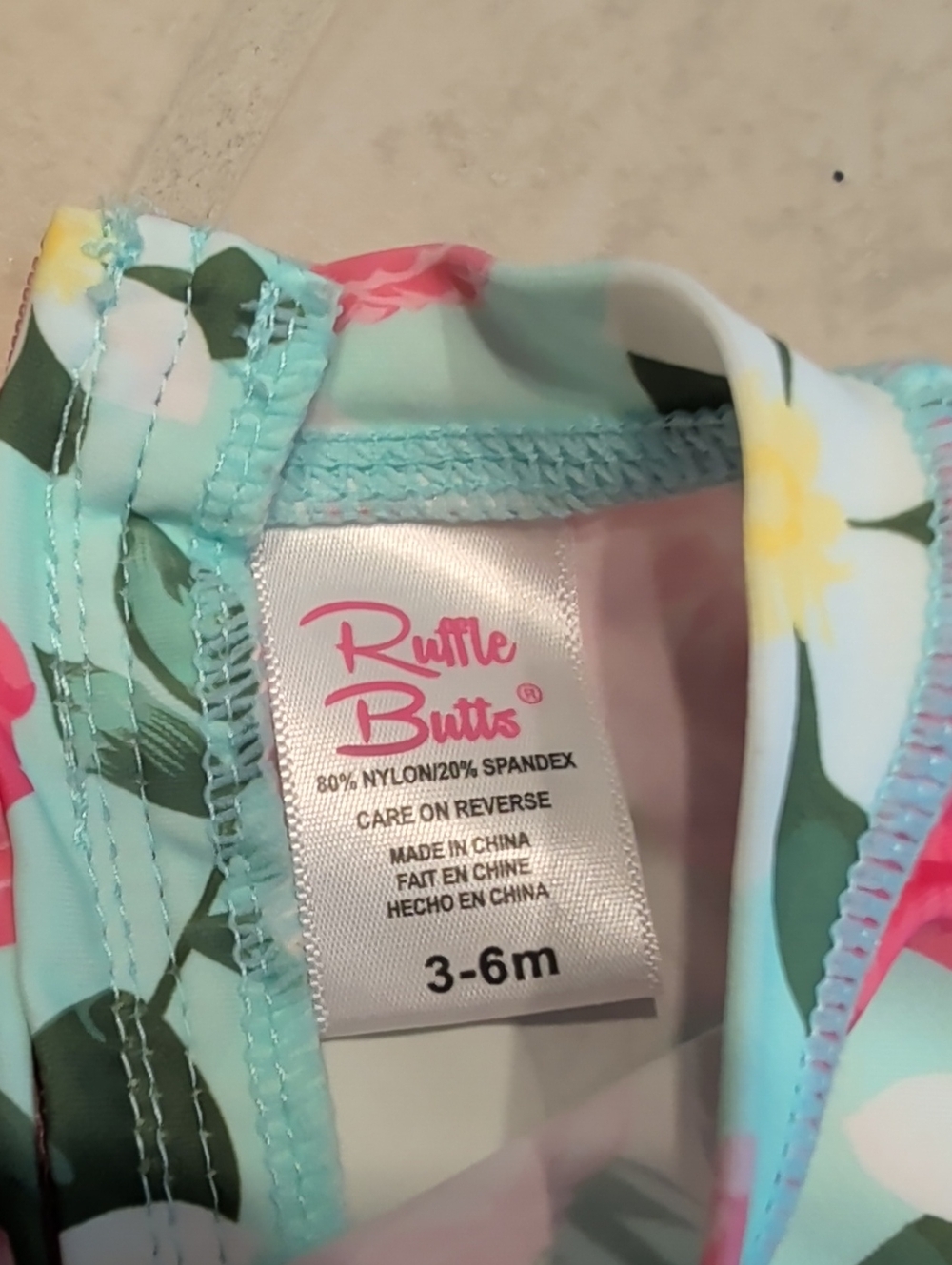 Ruffle Butts Long Sleeve Rash Guard With Ruffle Butts Bottom - Picture 2 of 3